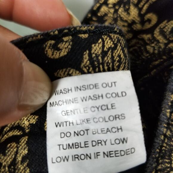 Tinseltown Skinny Jeans - Gold and Black print jeans - Size 7 - Picture 5 of 7